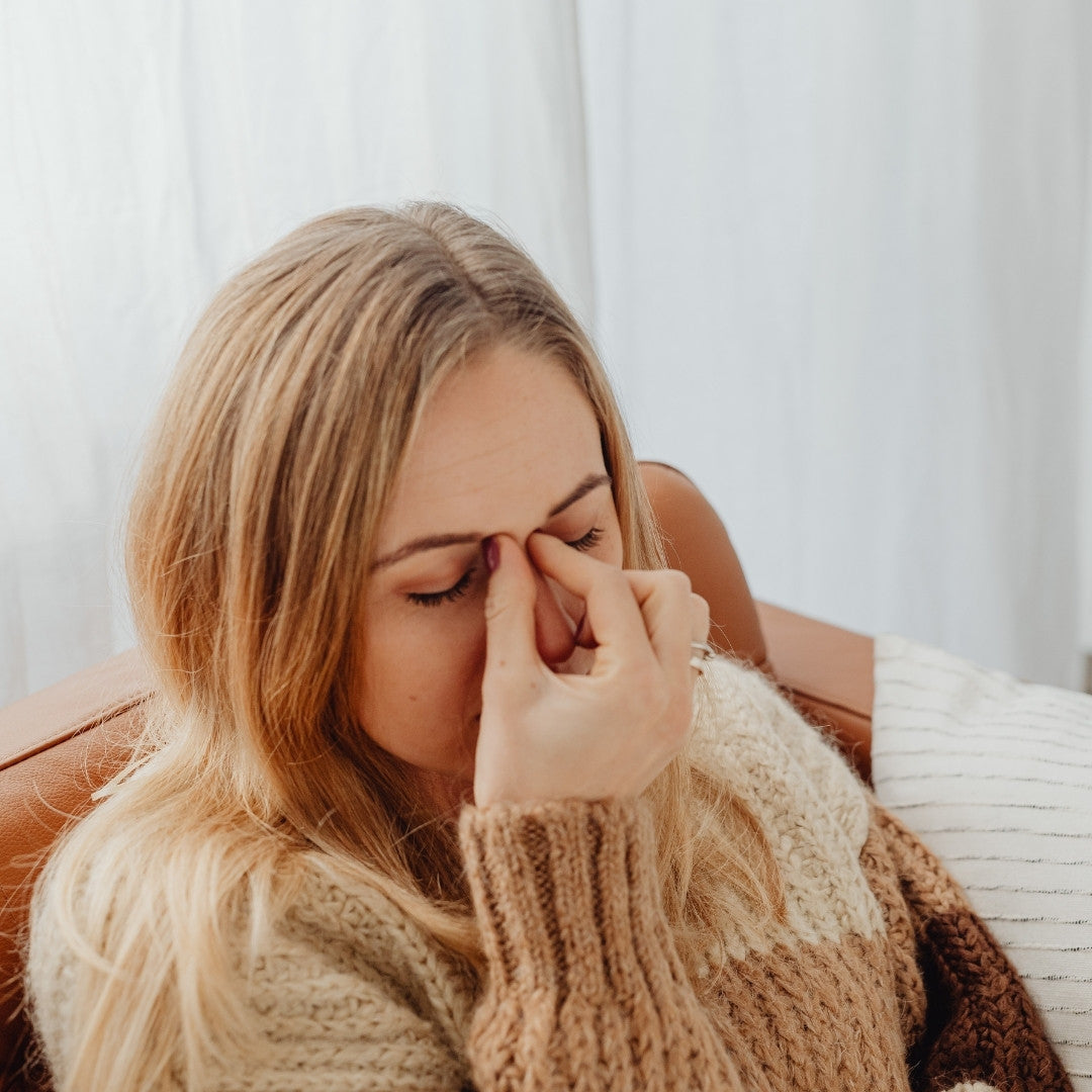 Visibly stressed woman