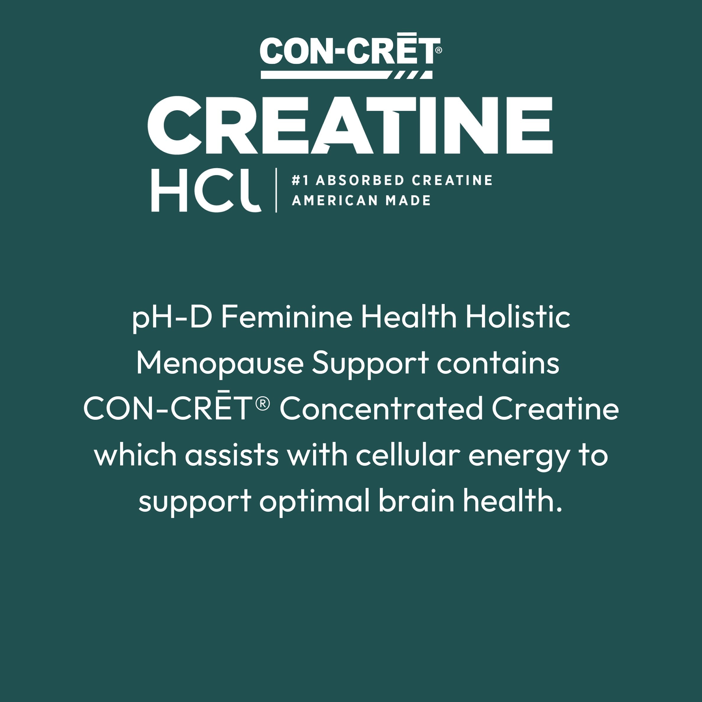Advertisement for CON-CRET Creatine HCL on a green background with text about health benefits.