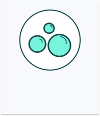Icon of three bubbles with a white background